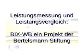 UB Hohenheim Leistungsmessung und Leistungsvergleich: BIX-WB ein Projekt der Bertelsmann Stiftung