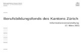 Berufsbildungsfonds des Kantons Zürich Informationsveranstaltung 17. März 2011.
