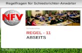 REGEL - 11 ABSEITS Schiedsrichter 1 Regelfragen für Schiedsrichter-Anwärter VSL - Bernd Domurat.