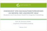 Prof. Dr. Clemens Mader Leuphana Universität Lüneburg Oktober 2012 ASSESSMENT VON NACHHALTIGKEITSPROZESSEN AM BEISPIEL DER UNIVERSITÄT GRAZ Analysiert.