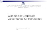 Modul 3 Konzernrechnung Dr. rer.pol. Hess Was heisst Corporate Governance für Konzerne?