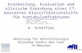A. Schäffler Abteilung für Unfallchirurgie Klinikum rechts der Isar TU-München Erarbeitung, Evaluation und klinische Erprobung einer CT-basierten Klassifikationshilfe.