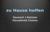 Zu Hause helfen Deutsch I Notizen Household Chores.