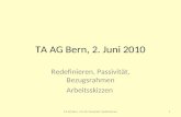 TA AG Bern, 2. Juni 2010 Redefinieren, Passivität, Bezugsrahmen Arbeitsskizzen 1TA AG Bern, 2.6.10, Passivität, Redefinieren.