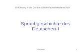 Arak 20101 Sprachgeschichte des Deutschen-I Einführung in die Germanistische Sprachwissenschaft.