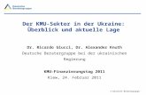 © Deutsche Beratergruppe Der KMU-Sektor in der Ukraine: Überblick und aktuelle Lage Dr. Ricardo Giucci, Dr. Alexander Knuth Deutsche Beratergruppe bei.