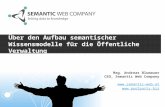 Über den Aufbau semantischer Wissensmodelle für die Öffentliche Verwaltung Mag. Andreas Blumauer CEO, Semantic Web Company  .