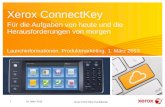 Xerox ConnectKey Für die Aufgaben von heute und die Herausforderungen von morgen Launchinformationen, Produktmarketing, 1. März 2013 1 01. März 2013 Xerox.