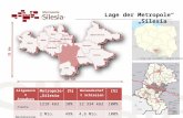 Lage der Metropole Silesia  35 km 60 km Allgemeine Angaben Metropole Silesia [%] Woiwodschaft Schlesien [%] Fläche.