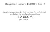Da gehen unsere EURO´s hin !!! So ein anstrengender Job bei der EU in Brüssel und alles für ein Taschengeld von -12 000 - - 12 000 - pro Monat. pro Monat.