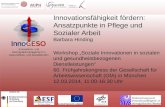 Innovations- und Demografiemanagement in Gesundheits- und Sozialberufen Innovationsfähigkeit fördern: Ansatzpunkte in Pflege und Sozialer Arbeit Barbara.
