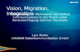 Vision, Migration, Integration Realisierung der Mehrwerte von Unified Communications in der Praxis unter Berücksichtigung üblicher Vorurteile Lars Riehn.