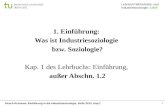 Hirsch-Kreinsen: Einführung in die Industriesoziologie, SoSe 2013, Kap.1 Lehrstuhl Wirtschafts- und Industriesoziologie: LWIS 1 1. Einführung: Was ist.