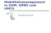 Mobilitätsmanagement in GSM, GPRS und UMTS Ruedi Arnold.