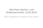 WuV-Kurs Sachen- und Zivilprozessrecht, 12.05.2014 PD Dr. Sebastian A.E. Martens, M.Jur. (Oxon.)