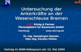 Consult BAW Untersuchung der Ankerkräfte an der Weserschleuse Bremen Vortrag im BAW-Kolloquium am 13. Mai 2004 WKP König & Partner Planungsbüro für Bauwesen.