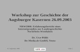 25. September 2003Folie 1 Workshop zur Geschichte der Augsburger Kasernen 26.09.2003 NRW2000: Erfahrungsbericht eines Internetprojekts zur Landesgeschichte.