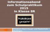 Informationsabend zum Schulpraktikum 2015 in Klasse 8R Friedrich-Ebert-Haupt- und Realschule Mühlheim.