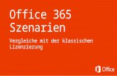 Office 365 Szenarien Vergleiche mit der klassischen Lizenzierung.
