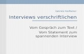 Gabriele Hooffacker: Interviews verschriftlichen Vom Gespräch zum Text / Vom Statement zum spannenden Interview.