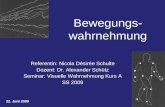 Bewegungs- wahrnehmung Referentin: Nicola Désirée Schulte Dozent: Dr. Alexander Schütz Seminar: Visuelle Wahrnehmung Kurs A SS 2009 22. Juni 2009.