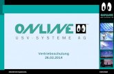 ONLINE USV-Systeme AG Carlos Baart Vertriebsschulung 26.03.2014.