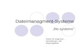 Dateimanagment-Systeme file-systems Arbeit mit Diagnose-, Verwaltungs- und Wartungstools.