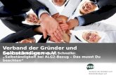 Verband der Gründer und Selbständigen e.V. Experten-Telko mit Michael Schnelle: Selbständigkeit bei ALG2-Bezug – Das musst Du beachten.