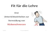 Fit für die Lehre Drei Unterrichtseinheiten zur Vermeidung von Rückenschmerzen 8.2.2014G. Franchini GBWetzikon1.