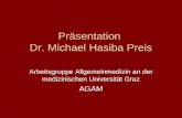 Präsentation Dr. Michael Hasiba Preis Arbeitsgruppe Allgemeinmedizin an der medizinischen Universität Graz AGAM.