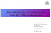 Grundsätzliche Formen des E-Learning - CUU, CBT, WBT und Teleteaching Präsentation im Rahmen des Seminars zur Wirtschaftsinformatik -E-Learning und Knowledgemanagement.