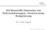 1 Hochschulkurs Zielvereinbarungen, 22.03.2001  Die finanzielle Dimension von Zielvereinbarungen: Anreizsysteme, Budgetierung Dr. Frank Ziegele.