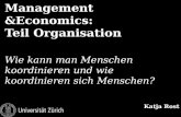 Management &Economics: Teil Organisation Wie kann man Menschen koordinieren und wie koordinieren sich Menschen? Katja Rost.