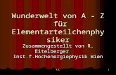 R.E. 1 Wunderwelt von A - Z für Elementarteilchenphysiker Zusammengestellt von R. Eitelberger Inst.f.Hochenergiephysik Wien.