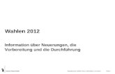 Kanton Basel-Stadt Staatskanzlei, Wahlen 2012, Information, 15.3.2012Folie 1 Wahlen 2012 Information über Neuerungen, die Vorbereitung und die Durchführung.