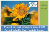 Stand: Jänner 2014 Heinz Wipfler Projekt Bürgerbeteiligung Ligist 2030 Gemeinschafts Photo Voltaik Anlage.