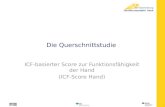 11 Die Querschnittstudie ICF-basierter Score zur Funktionsfähigkeit der Hand (ICF-Score Hand)