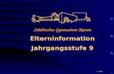 1. Seite Städtisches Gymnasium Kamen Elterninformation Jahrgangsstufe 9.