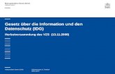Volksschulamt Kanton ZürichWalchestrasse 21, Postfach 8090 Zürich Gesetz über die Information und den Datenschutz (IDG) Herbstversammlung des VZS (13.11.2008)