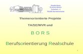 Realschule Durmersheim Schulstr. 4 76448 Durmersheim 1 Themenorientierte Projekte TA/SE/WVR und B O R S Berufsorientierung Realschule.