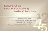 Katalog für die Leistungsbeurteilung an der Volksschule Verordnungsblatt des Landesschulrates für Tirol Jahrgang 2009 · Stück III Innsbruck, 15. März 2009.