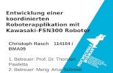 Entwicklung einer koordinierten Roboterapplikation mit Kawasaki-FSN300 Roboter Christoph Rasch 114104 / BMA09 1. Betreuer: Prof. Dr. Thorsten Pawletta.