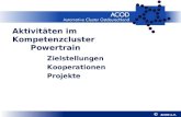 Zielstellungen Kooperationen Projekte © ACOD e.V. Aktivitäten im Kompetenzcluster Powertrain.
