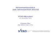 Aktienmarktausblick zum Jahreswechsel 2011/12 VTAD-München 14. Dezember 2011 Clemens Max Dipl.-Inform. (Univ.), CFTe.