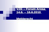 VZE – Forum Arosa 14.6. – 16.6.2010 Melderecht. Birgelen Wehrli Rechtsanwälte, Zollikerstrasse 27, 8008 Zürich Programm Vorstellung 1 Teil: Begriffsbestimmung