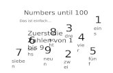 Numbers until 100 Das ist einfach… 2 6 7 5 3 4 8 9 1 ein s ach t siebe n sech s fün f vie r dre i zw ei neu n Zuerst die Zahlen von 1 bis 9.