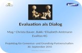 Evaluation als Dialog Mag. a Christa Bauer, Bakk. a Elisabeth Amtmann Evalitas KG Projekttag für Comenius- und Grundtvig-Partnerschaften 30. September.