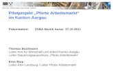 Pilotprojekt Pforte Arbeitsmarkt im Kanton Aargau Präsentation: ZSBA Bezirk Aarau 27.10.2011 Thomas Buchmann Leiter Amt für Wirtschaft und Arbeit Kanton.