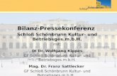 Bilanz-Pressekonferenz Schloß Schönbrunn Kultur- und Betriebsges.m.b.H. mit: DI Dr. Wolfgang Kippes GF Schloß Schönbrunn Kultur- und Betriebsges.m.b.H.