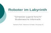 Roboter im Labyrinth Schweizer Jugend forscht Studienwoche Informatik Barbara Rubi, Fabienne Schwab, Shuyang Xu.